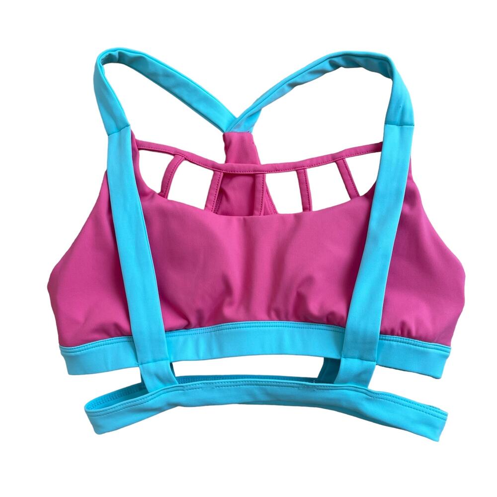 Balini Sports Pink Blue Strappy Sports Bra Size XS